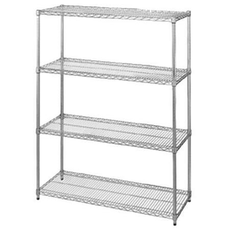 OLYMPIC 24 in x 24 in 4 Shelf Chromate Finished Shelving Unit J2424C-J74C